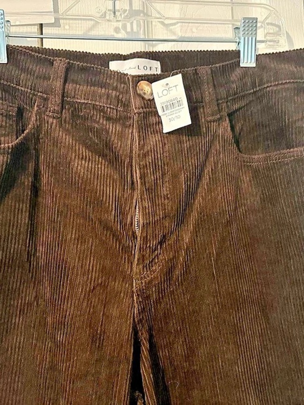 LOFT The Straight High Rise High Rise Straight Leg Pants Brown Waist 30 NWT